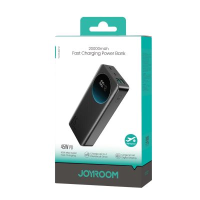 7. Powerbank Joyroom JR-PBF02 Pro 20000 mAh 45 W z wyświetlaczem cyfrowym 2x USB-A 2x USB-C - czarny