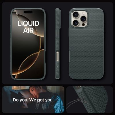 12. Etui Spigen Liquid Air na iPhone 16 Pro Max - zielone