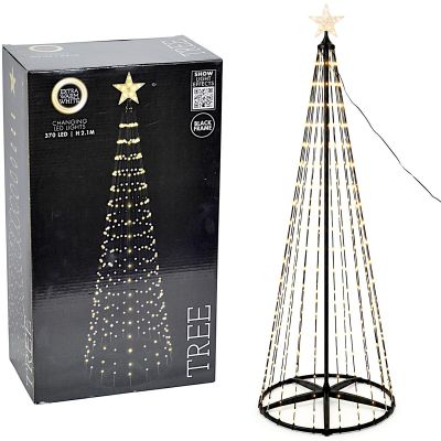 CHOINKA DEKORACYJNA 370LED SUPER CIEPŁY BIAŁY 210CM BLACK