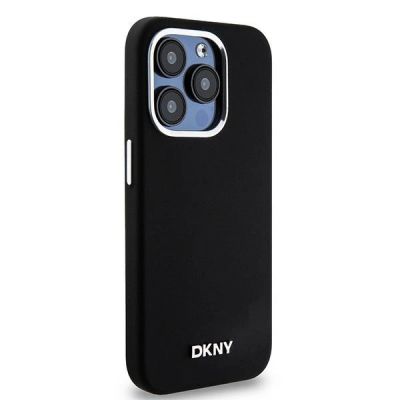 4. Etui DKNY Liquid Silicone Small Metal Logo MagSafe na iPhone 14 Pro - czarne