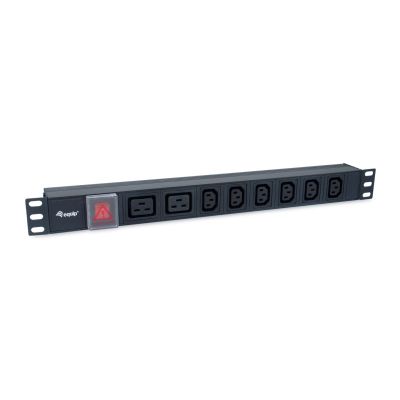 Equip 333316 rozdzielacz zasilania PDU 8 x gniazdo sieciowe 1U Czarny