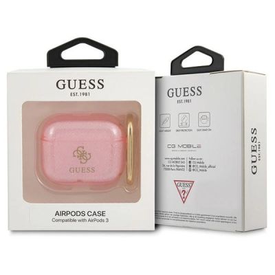 3. Etui Guess Glitter Collection na AirPods 3 - różowe