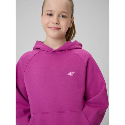 6. Bluza dresowa loose z kapturem dziewczęca 4F 4FJRSS26TSWSF3040-53S