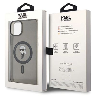 8. Etui Karl Lagerfeld IML Ikonik MagSafe na iPhone 15 Plus - czarne