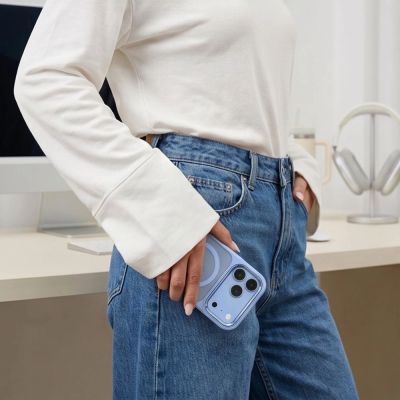 7. Etui Tech-Protect Magmat Magsafe CC na iPhone 17 Pro / 18 Pro - przezroczysto-jasnoniebieskie