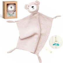 Momcozy bawełniana przytulanka miś dla niemowląt, różowa