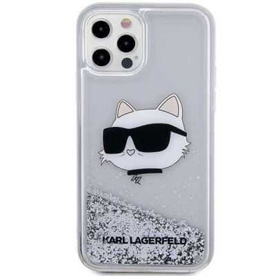 3. Etui Karl Lagerfeld Glitter Choupette Head na iPhone 12 / iPhone 12 Pro - srebrne