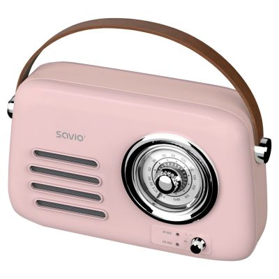 5. SAVIO RADIO PRZENOŚNE RÓŻOWE RS-03