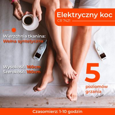 7. Koc elektryczny-podkładowy z czasomierzem  Adler Adler CR 7421 (1600mm / 1800mm)