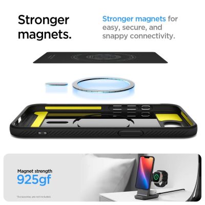 13. Etui Spigen Rugged Armor MagSafe na iPhone 16e / 17e- czarne