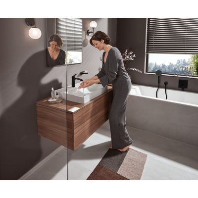 5. Hansgrohe Vivenis jednouchwytowa bateria umywalkowa 110 z podnoszoną zatyczką czarny mat
