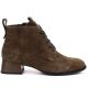 2. Skórzane botki damskie na obcasie zamsz camel Vinceza FIO27-67036