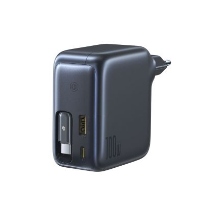 2. Ładowarka sieciowa Baseus EnerCore CJ11 100W z portami USB-A oraz USB-C i ze zwijanym kablem USB-C - czarna