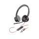 141. POLY Zestaw słuchawkowy Blackwire 8225 Stereo USB-C + przejściówka USB-C/A