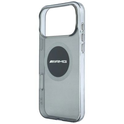 6. Etui Mercedes AMG IML Transparent Bicolor Block MagSafe na iPhone 18 Pro Max / 17 Pro Max - czarno-szare