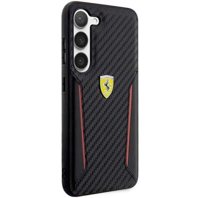 4. Etui Ferrari Carbon Contrast Edges na Samsung Galaxy S23+ - czarne