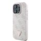 2. Etui Guess Leather 4G Triangle Strass MagSafe na iPhone 16 Pro Max - różowe