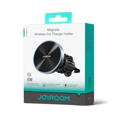 5. Joyroom magnetyczny uchwyt samochodowy bezprzewodowa ładowarka 15W na kratkę wentylacyjną nawiew czarna (JR-ZS240 Pro)
