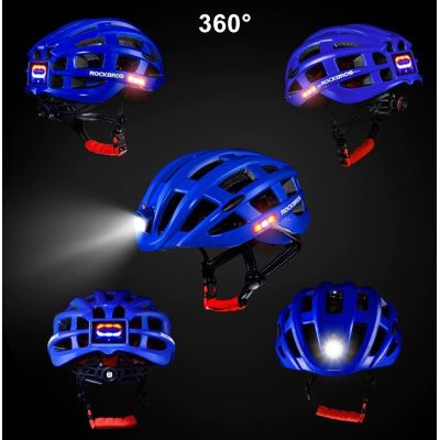 2. Rockbros kask rowerowy MTB z lampką nieb 57-62cm