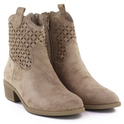 3. Botki damskie kowbojki ażurowe brązowe Jezzi  RMR2353-16