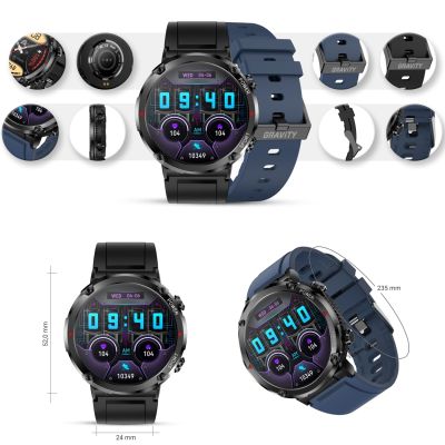 11. Smartwatch Gravity GT21-5 + Granatowy Pasek Silikonowy