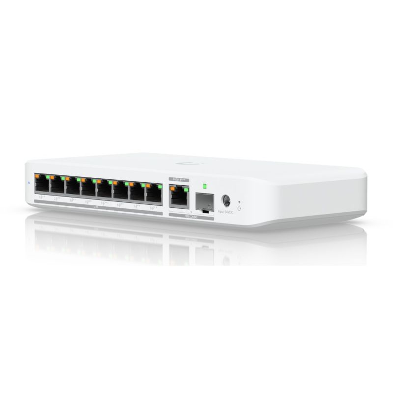 25. Switch Ubiquiti UniFi  9p PoE ( PoE++: 8;) Managed Multigigabit/10G (USW-Flex-2.5G-8-PoE-EU)