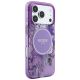 3. Etui Guess IML Flowers Pearl Strap MagSafe na iPhone 18 Pro Max / 17 Pro Max - fioletowe