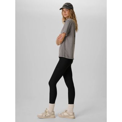 4. Legginsy z prążkowanej dzianiny damskie 4F 4FRAW26TTIGF357-20S