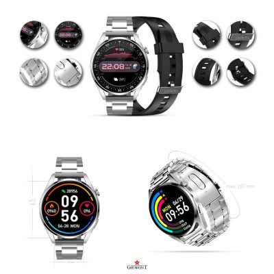 2. Smartwatch GIEWONT Vertex SmartCall GW450-4 Silver/Carbon Silikon