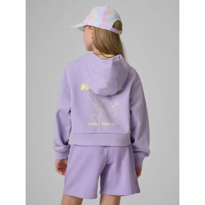 2. Bluza dresowa loose z kapturem dziewczęca 4F 4FJRSS26TSWSF2936-52S
