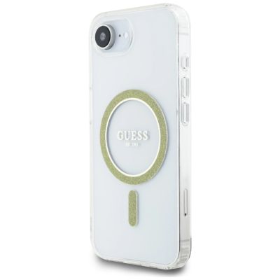2. Etui Guess IML Glitter Circle MagSafe na iPhone 16e - przezroczyste