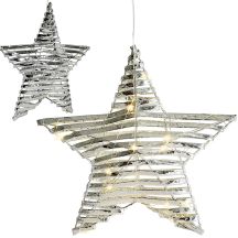 GWIAZDA DEKORACYJNA 20LED 30CM SREBRNY