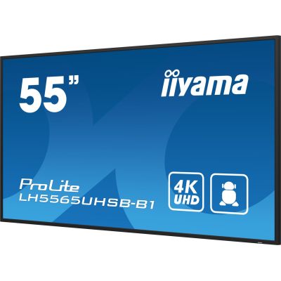 17. iiyama LH5565UHSB-B1 signage display Kiosk 138,7 cm (54.6") LED Wi-Fi 800 cd/m2 4K Ultra HD Czarny Procesor wbudowany Android 11 24/7