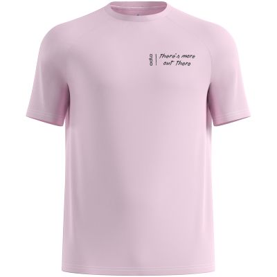 Koszulka z krótkim rękawem męska ODLO T-shirt crew neck s/s ESSENTIAL PRINT różowa
