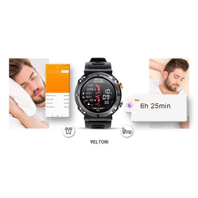 16. Smartwatch VELTORI VT130-1 Czarny Pasek Silikonowy