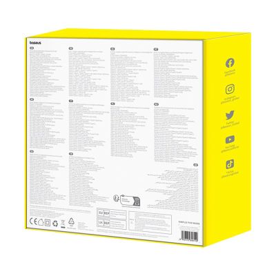 10. Ładowarka sieciowa Baseus Digital GaN 3xUSB-C 1xUSB-A 240W z kablem zasilającym - czarna