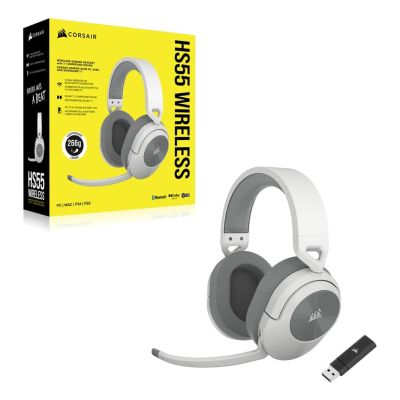 6. Corsair HS55 WIRELESS Zestaw słuchawkowy Bezprzewodowy Opaska na głowę Gaming Bluetooth Biały