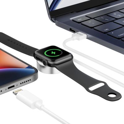 4. Ładowarka Tech-Protect UltraBoost 2w1 magnetyczna z kablami USB-C / Lightning do Apple Watch 1.5m - biała