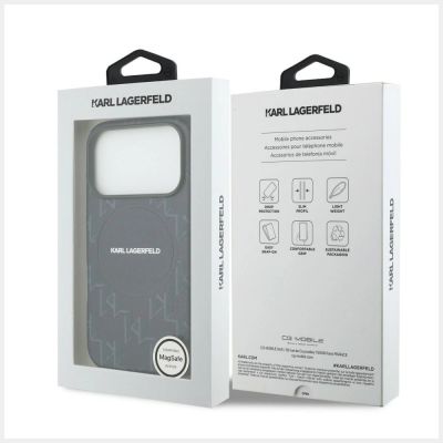 8. Etui Karl Lagerfeld Monogram logo MagSafe na iPhone 17 Pro - niebieskie