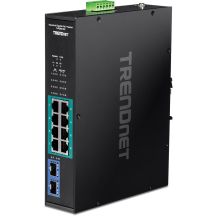 Przełącznik TRENDnet 10-portowy Indust. Przełącznik Gbit PoE+ na szynę DIN -20/+65°C