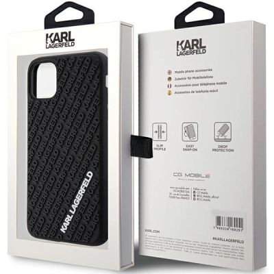 8. Etui Karl Lagerfeld 3D Rubber Multi Logo do iPhone 11 / Xr - czarne