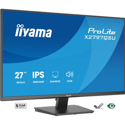15. iiyama ProLite X2797QSU-B1 monitor komputerowy 68,6 cm (27") 2560 x 1440 px Quad HD LED Czarny