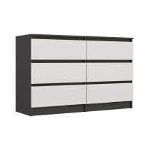 M6 MALWA KOMODA 120CM 6 SZUFLAD ANT/BIEL KOMPLET