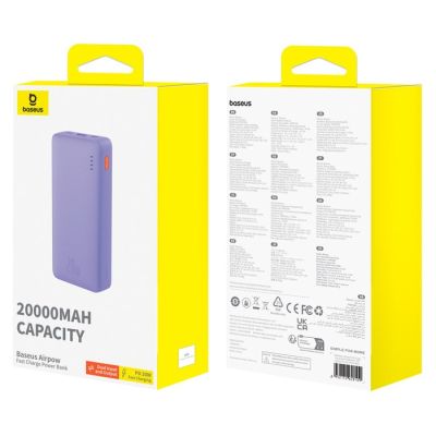 6. BASEUS POWERBANK AIRPOW 20000MAH 20W (FIOLETOWY)