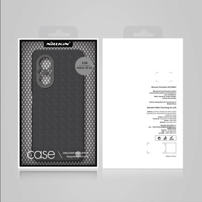 5. Nillkin Textured Case wytrzymałe wzmocnione etui z żelową ramką i nylonem na tyle Honor 50 SE czarny