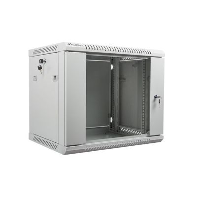 Szafa jednosekcyjna Lanberg WF01-6409-10S (9U; 500mm / 600mm / 450 mm; wisząca; Szklane; 19''; kolor szary)