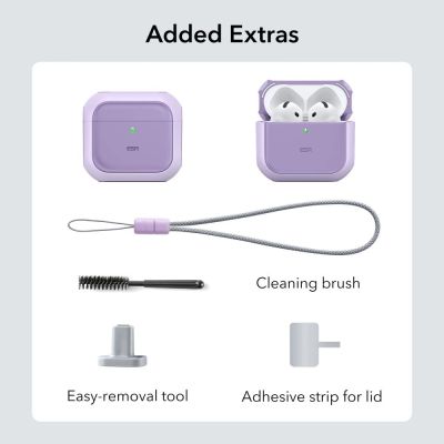 8. Etui ESR Orbit Halolock MagSafe na Apple AirPods 4 - fioletowe