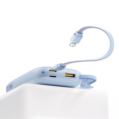 8. Powerbank Baseus EnerFill FC21 Qpow 3 Ultra 10000mAh 45W z odłączanym kablem USB-C/Lightning - niebieski