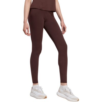 4. Legginsy damskie adidas Essentials Linear Cotton brązowe JY4886
