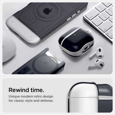 11. Etui Spigen Classic C1 na AirPods 4 - grafitowe